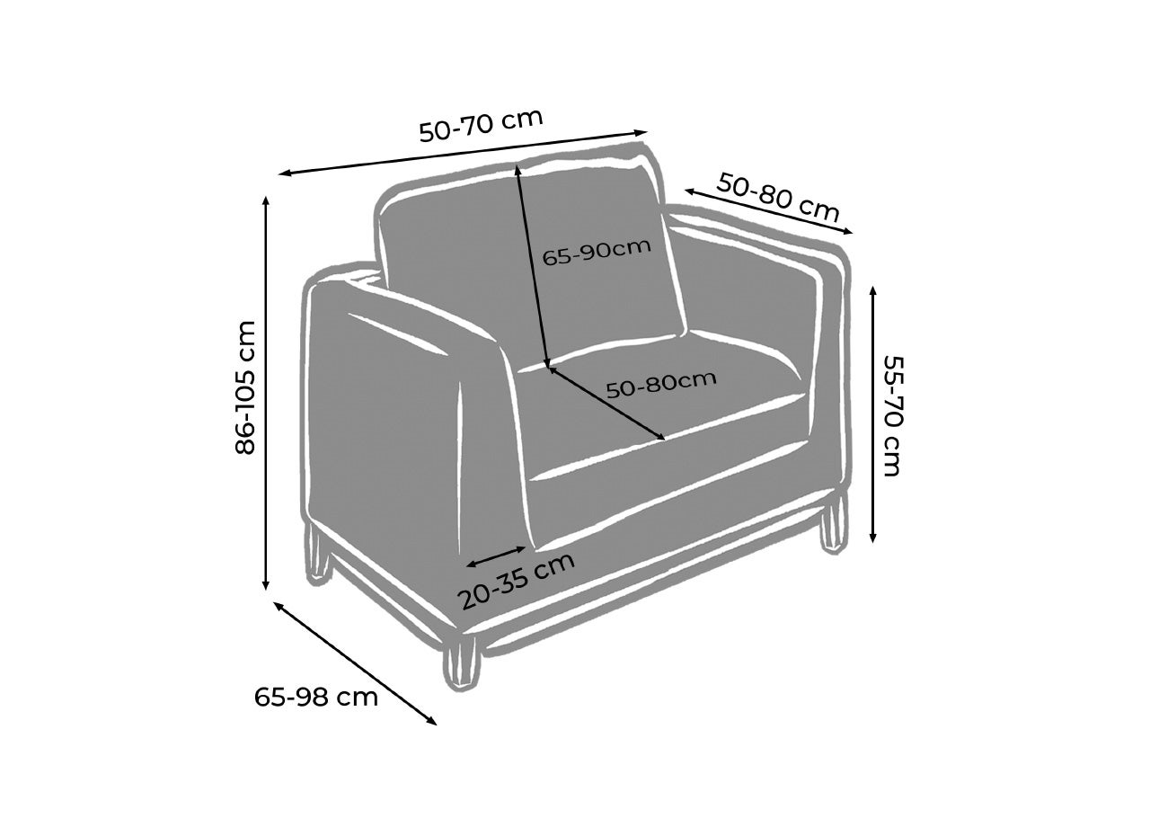 Copridivano-Copripoltrona Antimacchia Elasticizzato Tinta Unita Vari Colori Modello Magic Poltrona Panna - 4