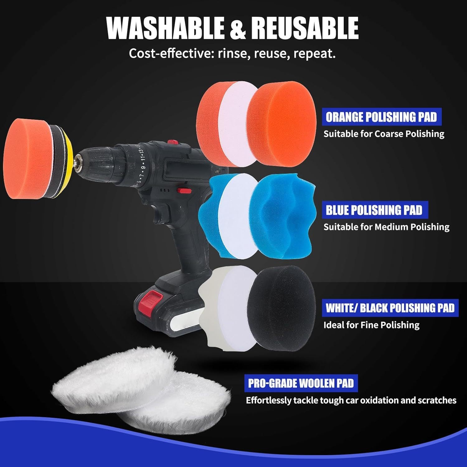 Kit Polissage Phares Voiture, Kit de Restauration de Phares pour Auto et Moto 133pcs - 3