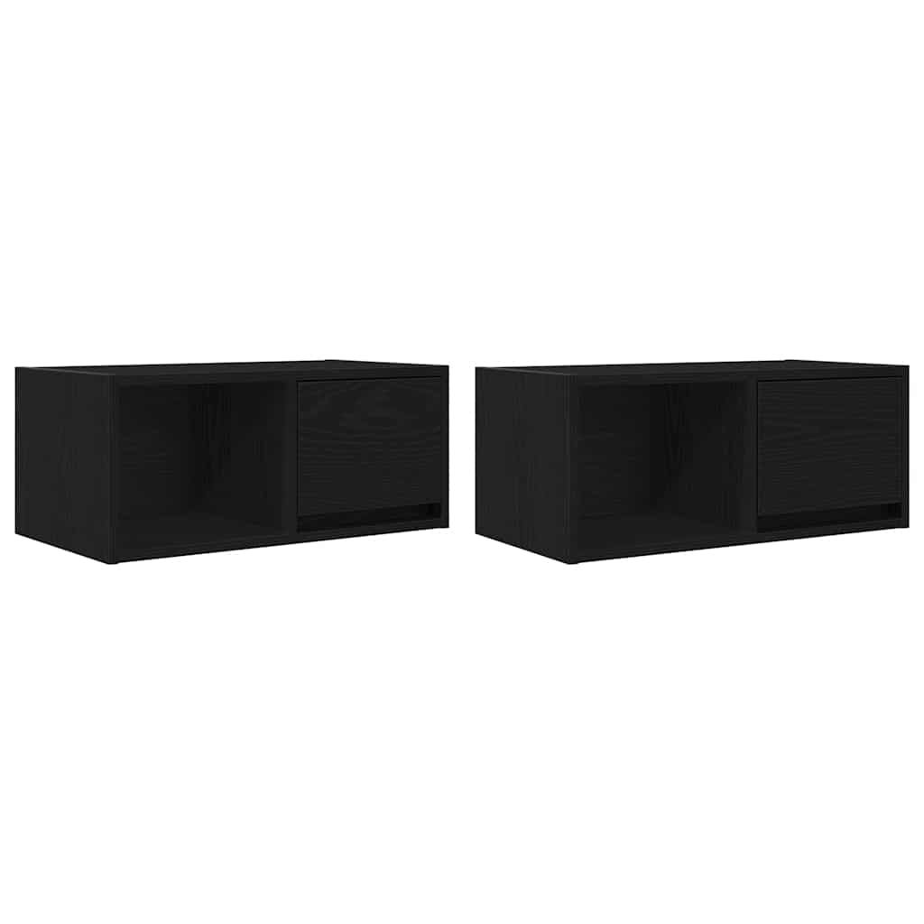 Étagère à Livres 4 Pièces Noire 100x10 Cm - En Bois D'ingénierie - Design Minimaliste