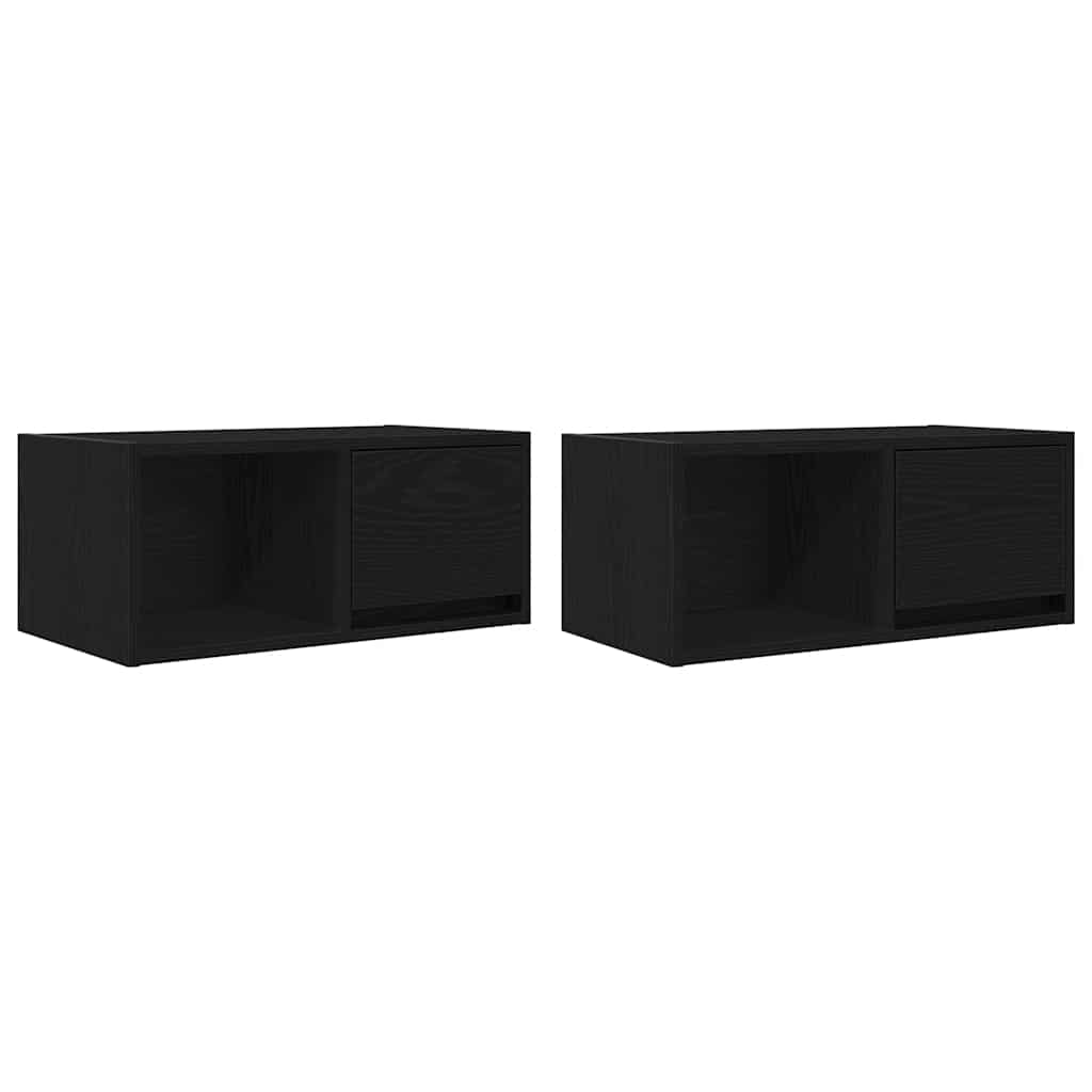 Étagère à Livres 4 Pièces Noire 100x10 Cm - En Bois D'ingénierie - Design Minimaliste