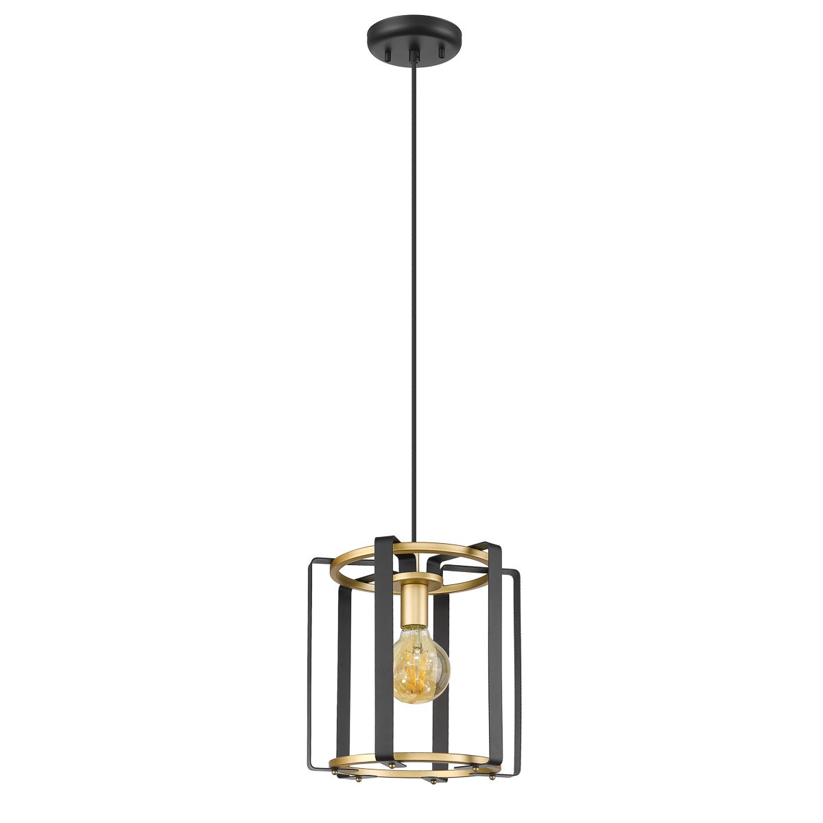 Lampa wisząca otwarty klosz Primero czarna 1xE27x60W metal wym:158x30x30cm IP20 Italux