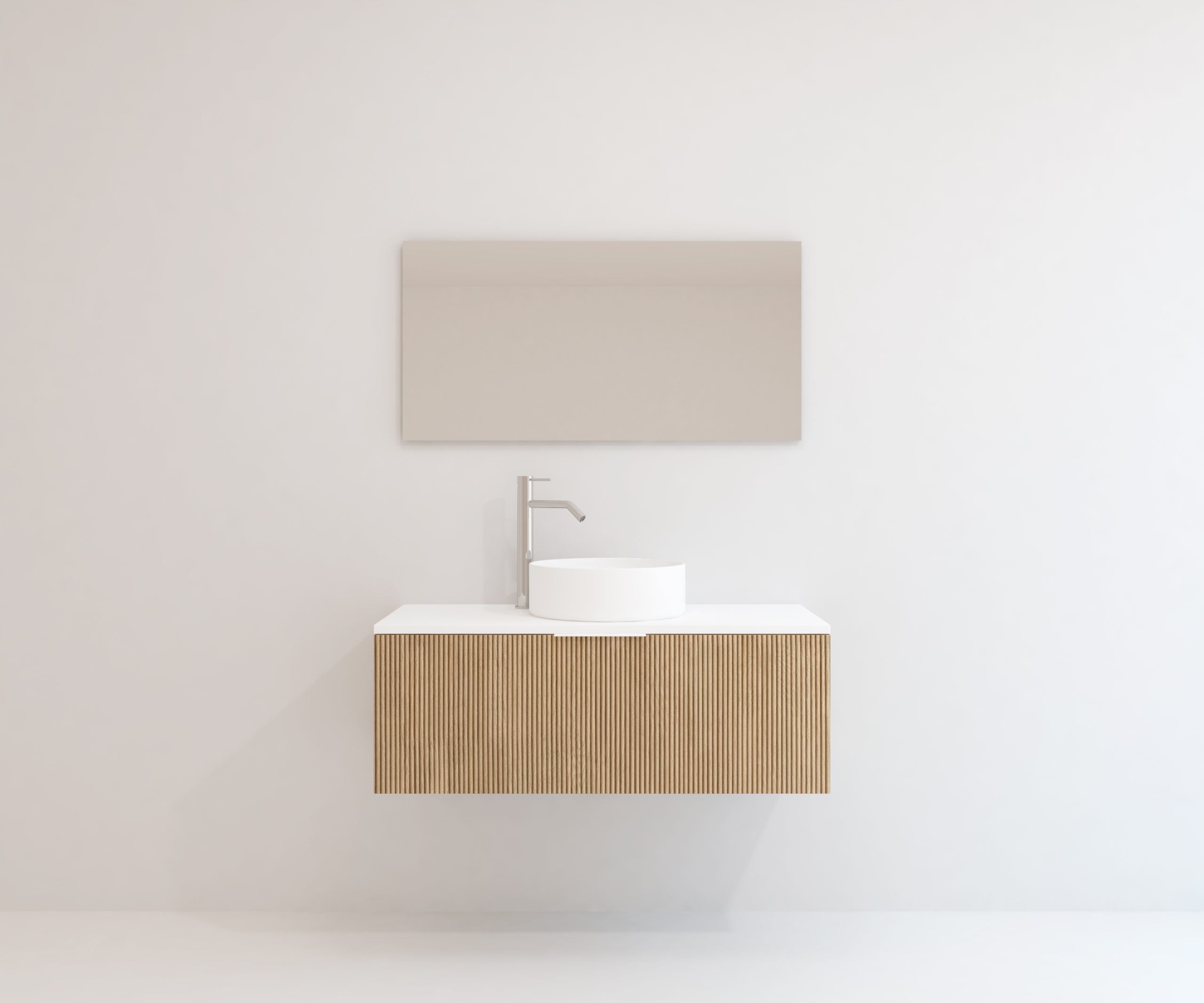 Ensemble de meubles de salle de bains Emene OPOSSÉ blanc mat, 80 cm, + vasque - 4