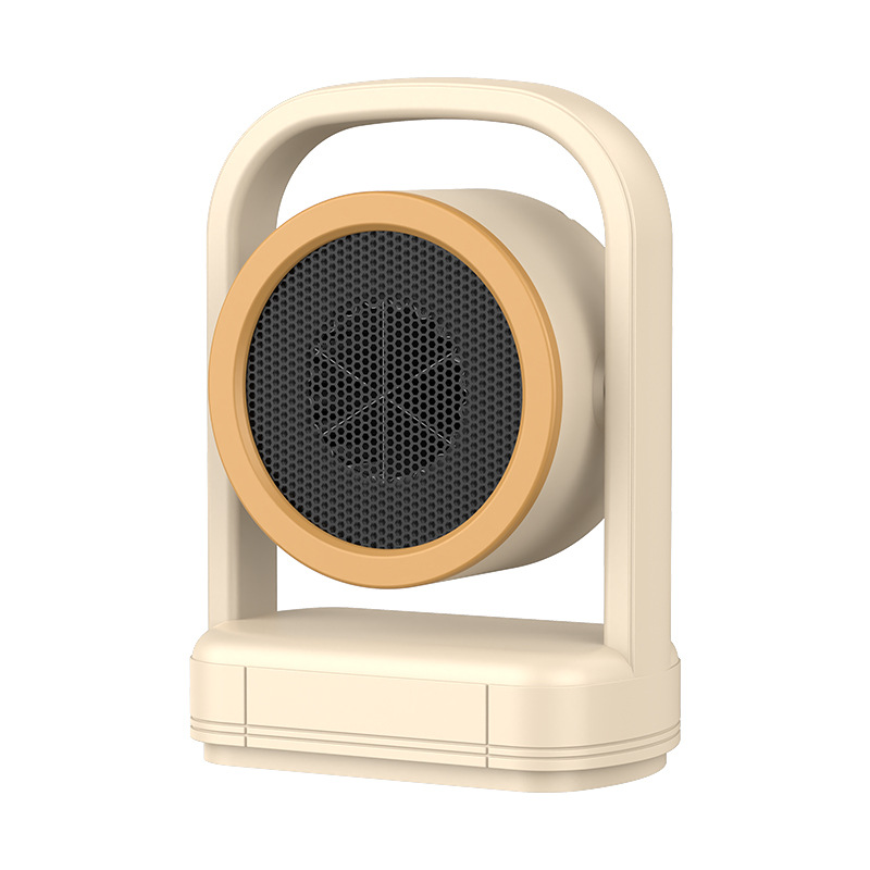 Przenośny grzejnik domowy, elektryczny grzejnik biurkowy do domu, mały grzejnik, złamana biel, 21,5 x 12,6 x 30 cm, norma europejska