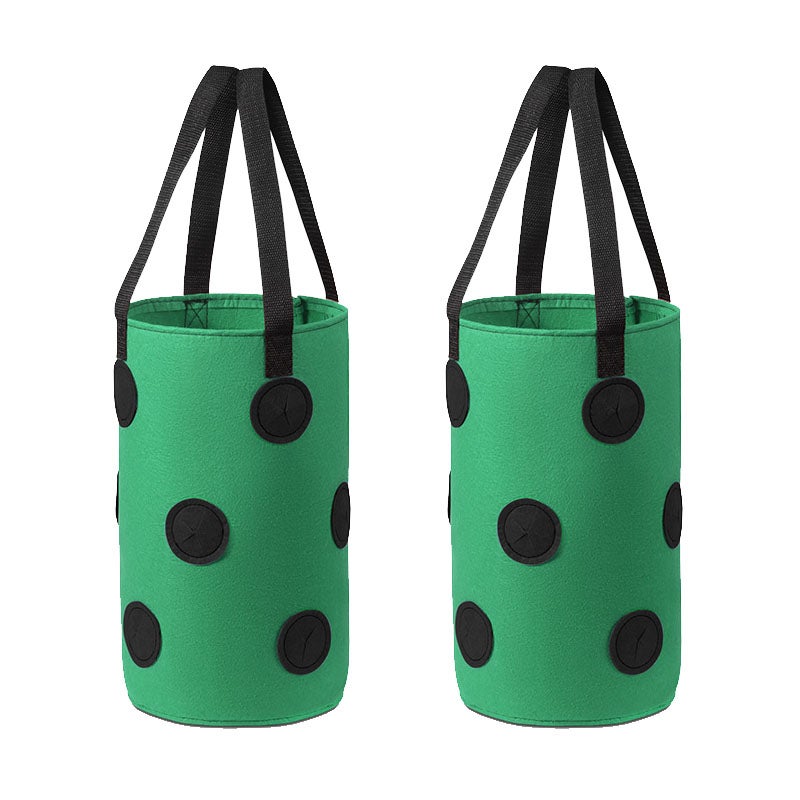 Wisząca torba do uprawy truskawek, wiszący kosz na rośliny z 12 otworami, torba do uprawy roślin (zielone kropki z czarnym)