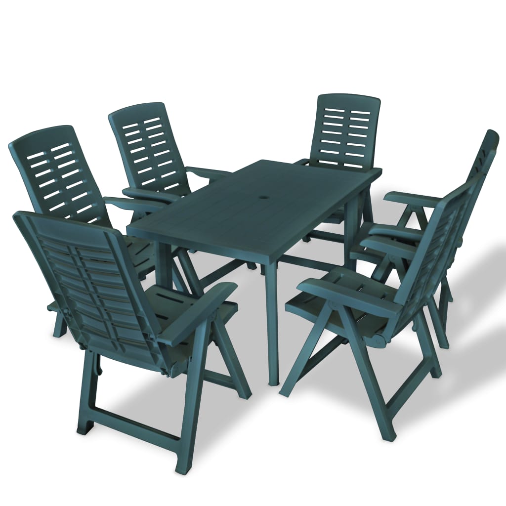 Set da pranzo da giardino pz in plastica verde Leroy Merlin