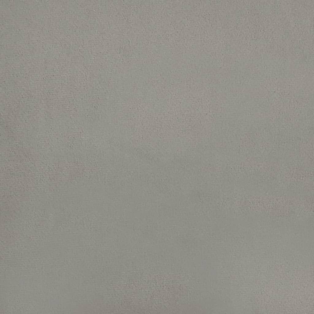 Cadre de lit sans matelas gris clair 200x200 cm velours — COMFORTXL - 11