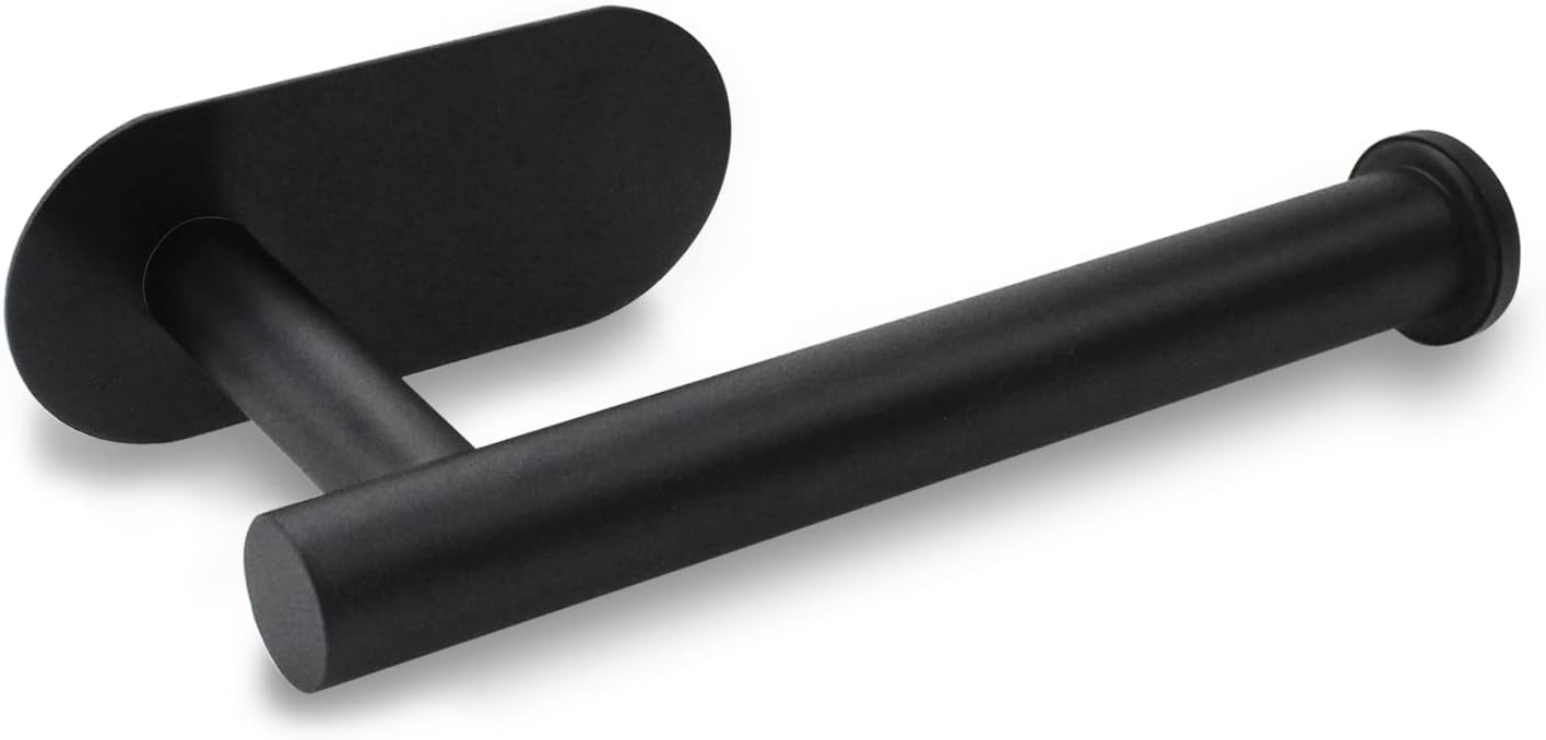 Uchwyt na papier toaletowy ze stali nierdzewnej 304. Montaż na ścianie bez wiercenia dzięki naklejce 3M.