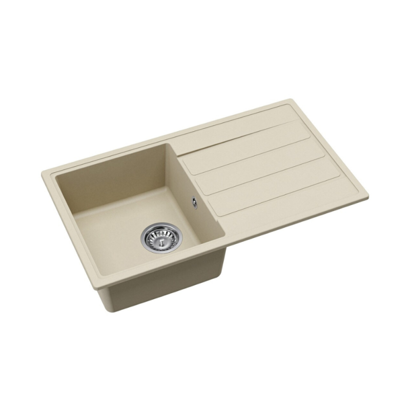 Swiss Aqua Technologies 76x44 cm évier avec égouttoir réversible en Granite, à encastrer, jasmin (SATSINKGE3J) - 2