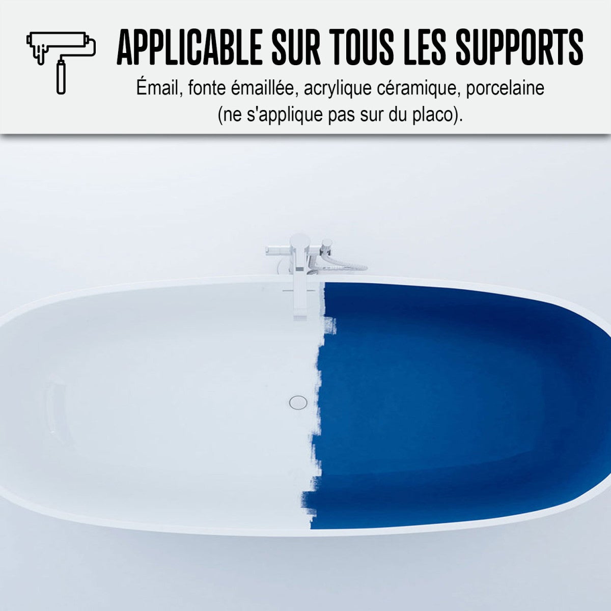 PEINTURE BAIGNOIRE LAVABO - Résine Époxy Pour Rénovation - 1 kg (jusqu'à 3 m² en 2 couches) Gris Argent - RAL 7001 - ARCANE INDUSTRIES - 7