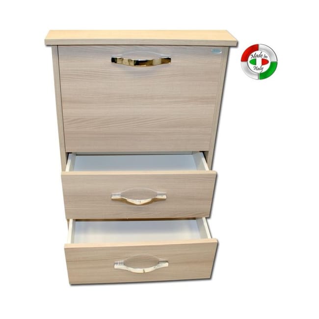 Asse Da Stiro Mobile Con 3 Cassetti - Legno Nobilitato, Rotelle E Mollettone - Dimensioni 89x44x57 Cm - Foto 5