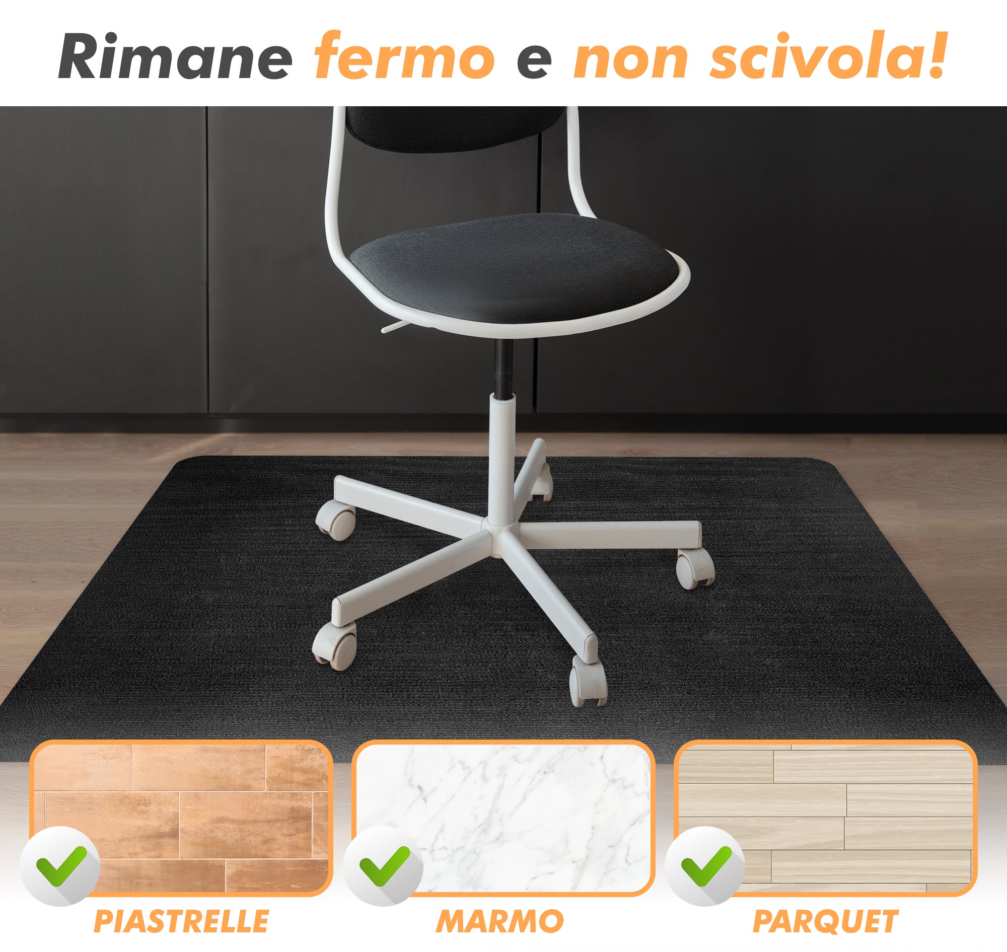 Ferocity Tappetino Protettivo Per Sedie Da Ufficio – 90x140 Cm, Antiscivolo, Anti Graffio, Per Pavimenti Duri, Model Flowers 1