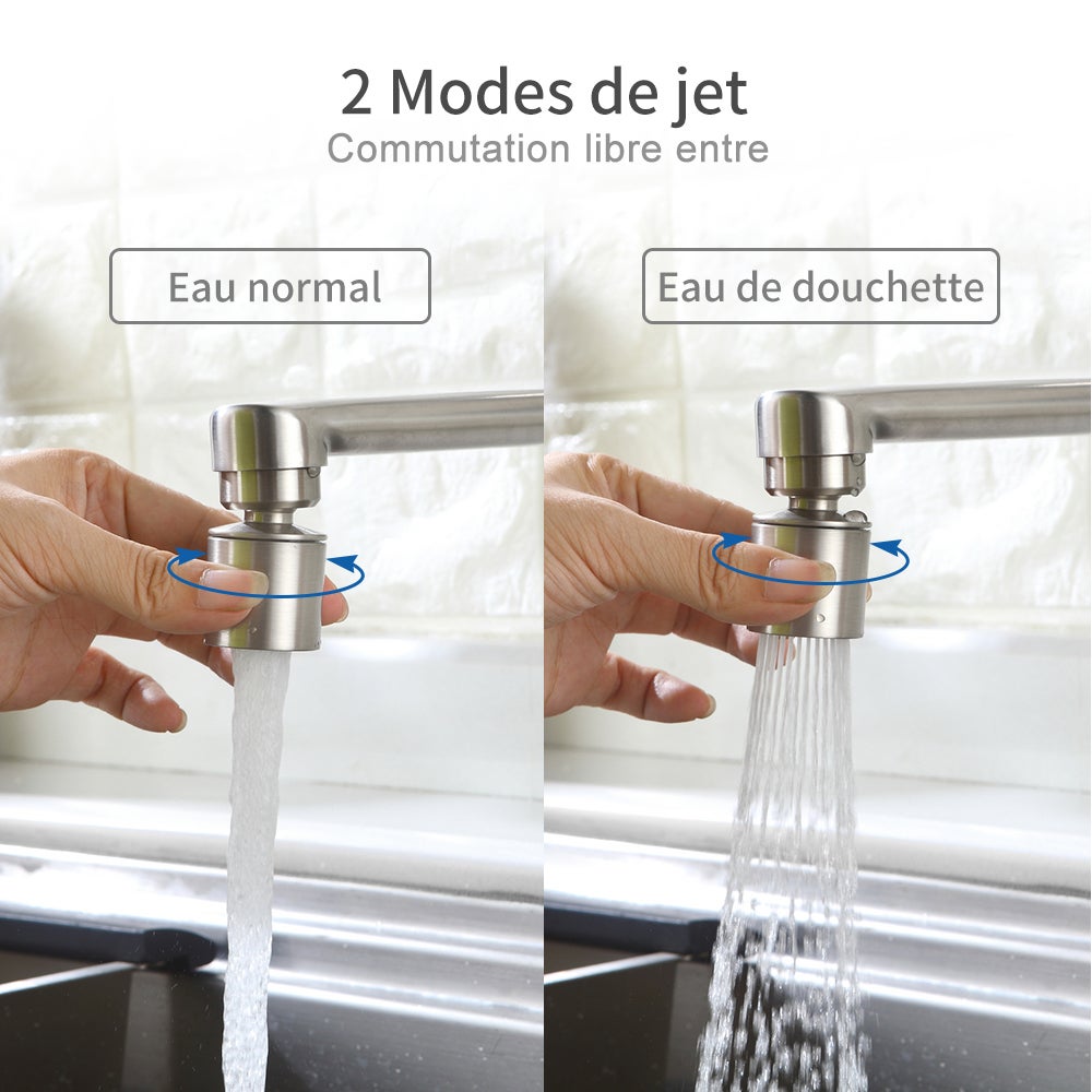 Rubinetto Da Cucina A Parete, Miscelatore Da Parete In Acciaio Inox Girevole A 360 Per Lavello Da Cucina Fori Di Montaggio Regolabili 96188215 - Foto 5