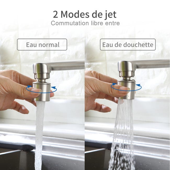 Rubinetto Da Cucina A Parete, Miscelatore Da Parete In Acciaio Inox Girevole A 360 Per Lavello Da Cucina Fori Di Montaggio Regolabili 96188215 - Foto 5