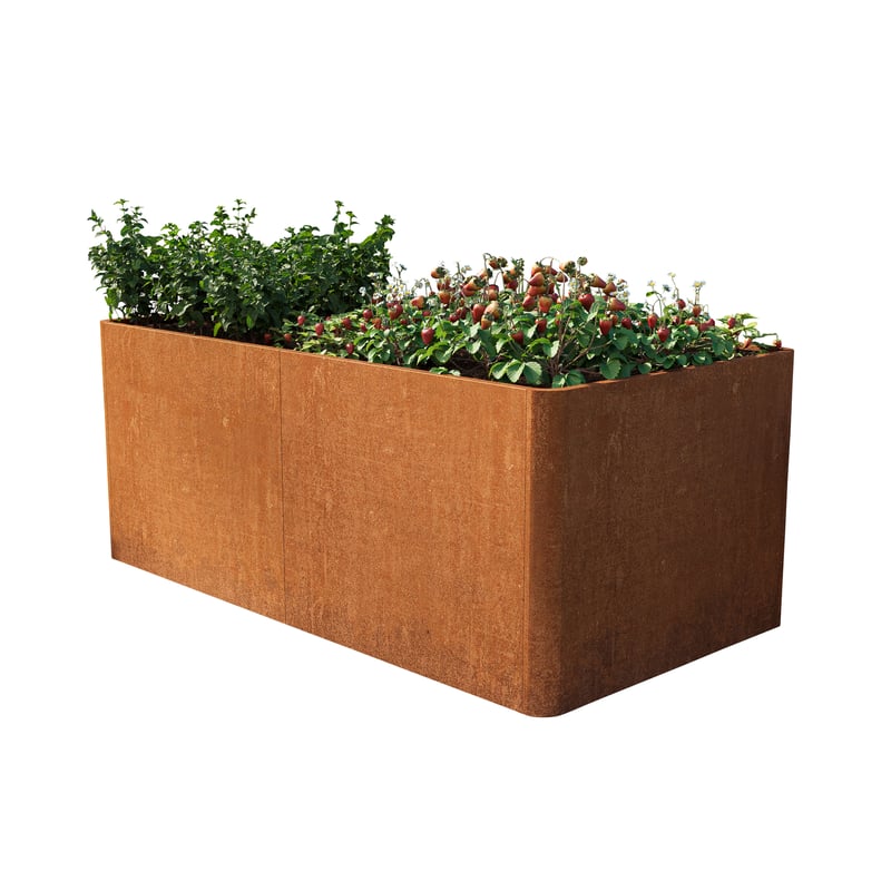 200 x 107 x 80 cm Grządka podwyższona, stal corten, optyka rdzy