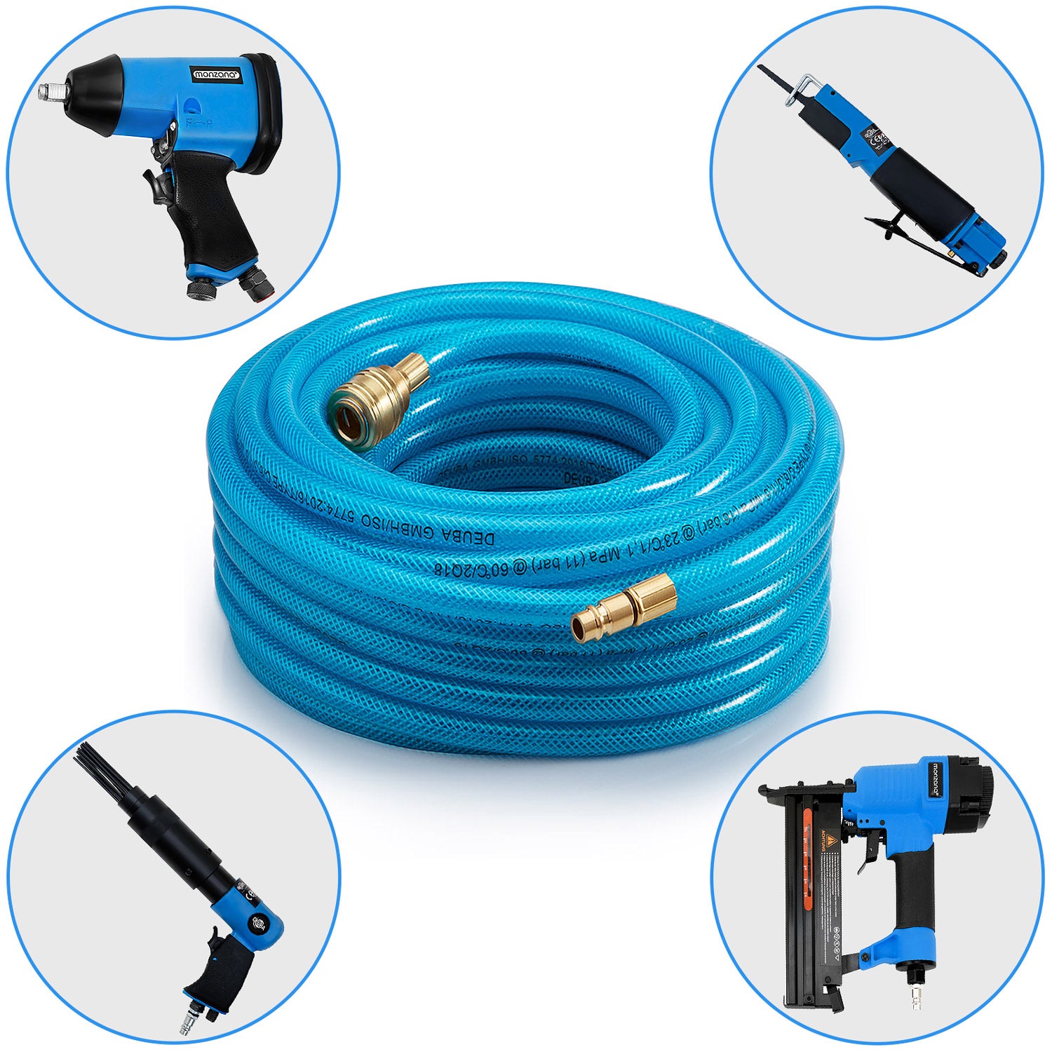 Tuyau à air comprimé 20 mètres Pression max 15 bar Raccord rapide Tuyau de compresseur - 3