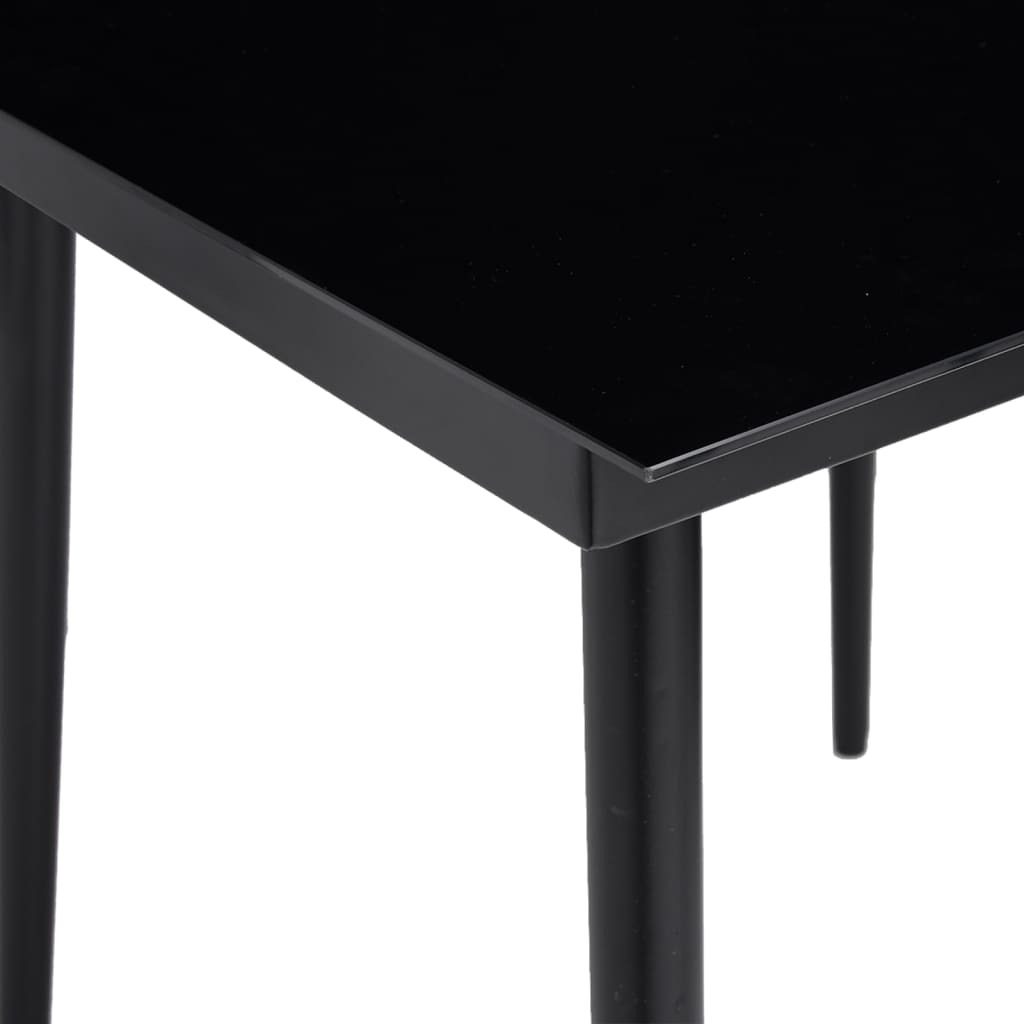 Table à dîner de jardin Noir 200x100x74 cm Acier et verre - 5