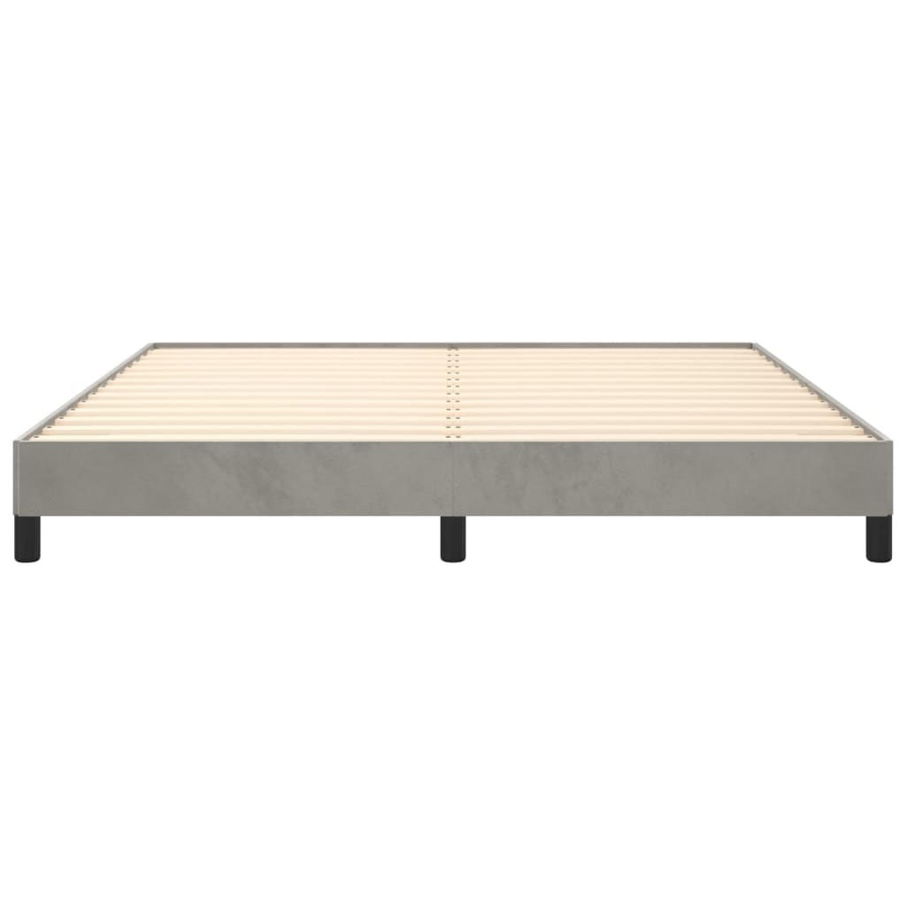 Cadre de lit sans matelas gris clair 180 x 200 cm velours - 5