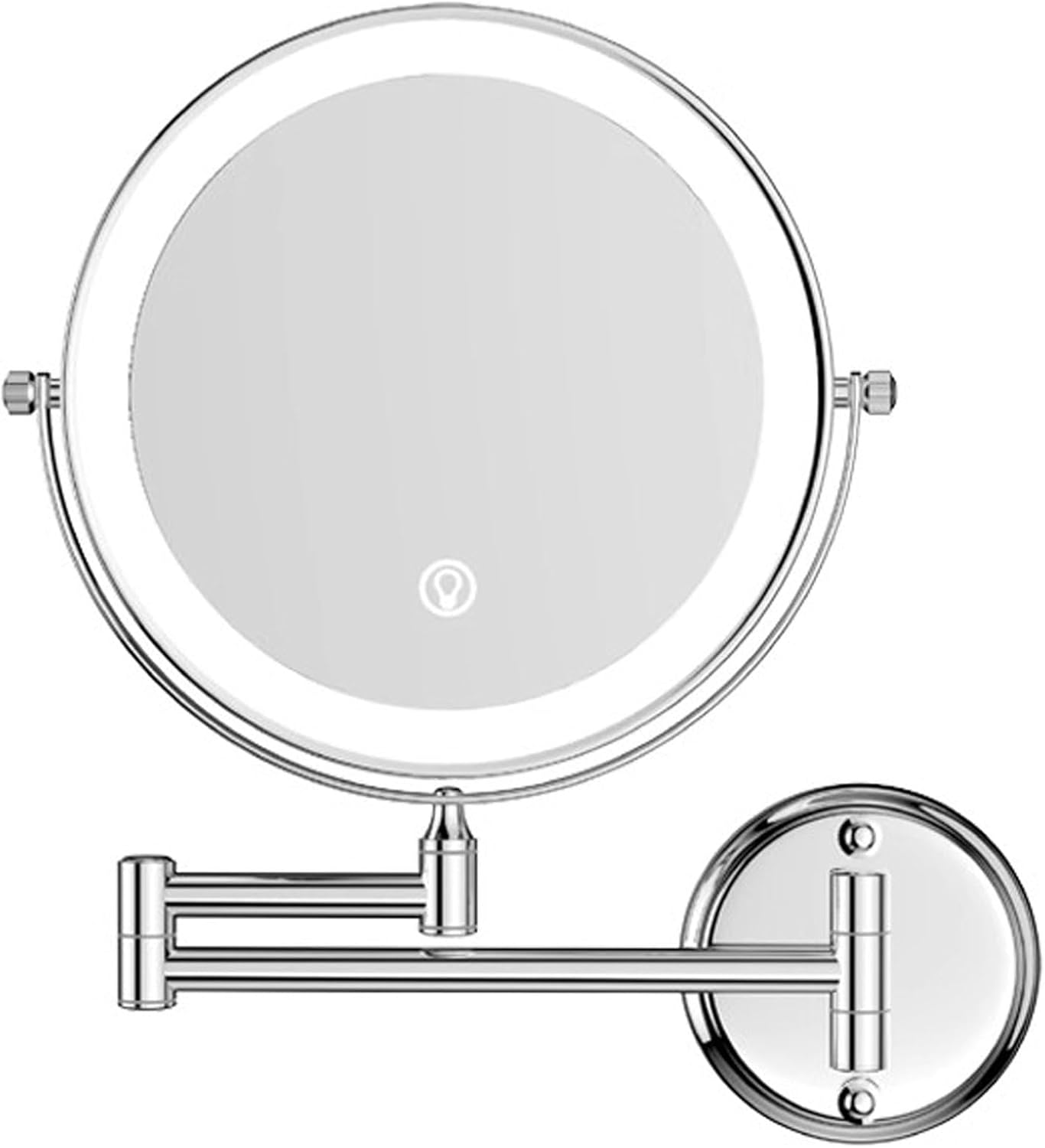 Espejo de maquillaje con luz led, espejo de maquillaje de pared con aumento 3x, diseño extensible y plegable, espejo de baño o hotel, espejo de bellez