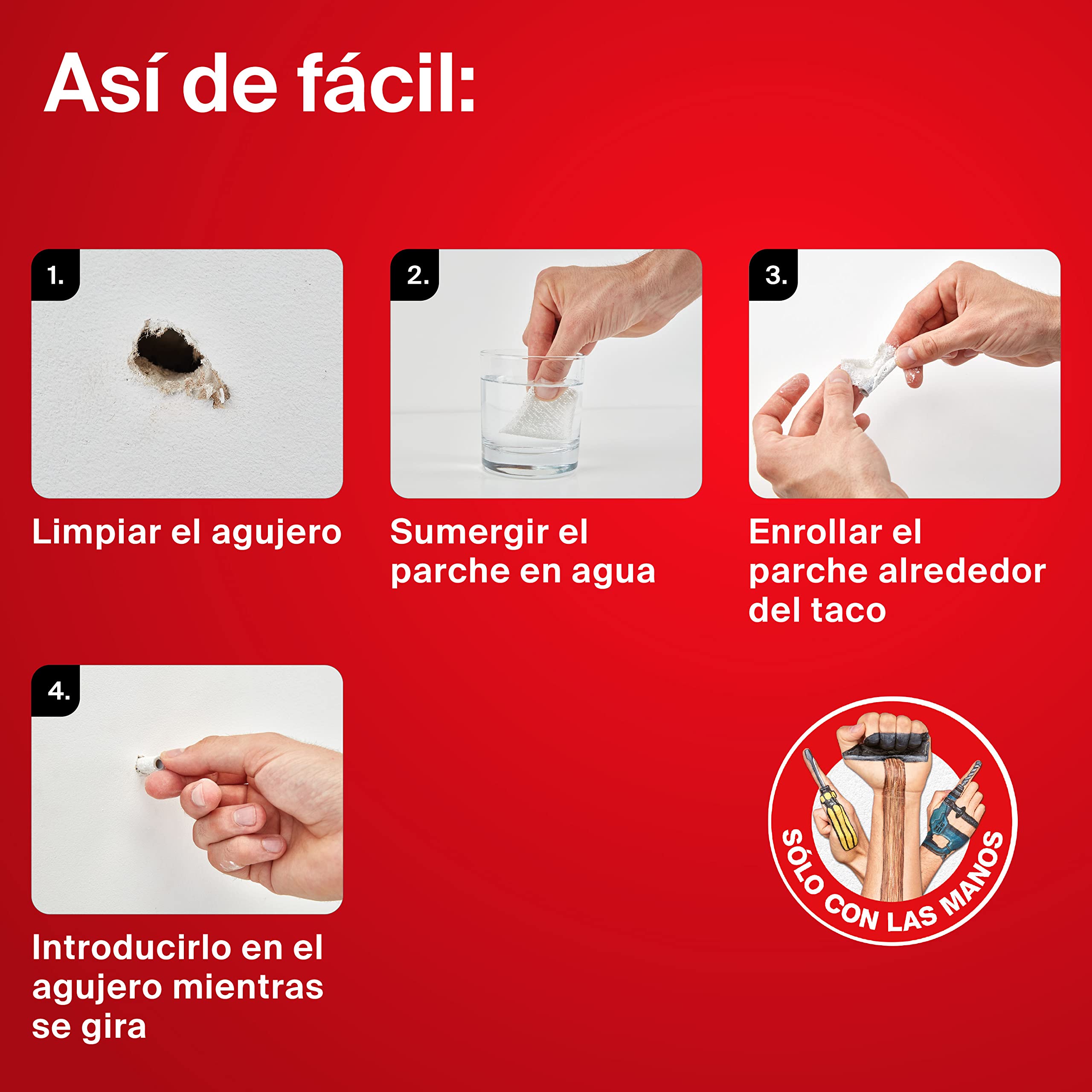 Fischer SCLM - Toppa per riparare i fori di tasselli, puntine e ammaccature, senza trapano e di facile applicazione, 10 pezzi - 3