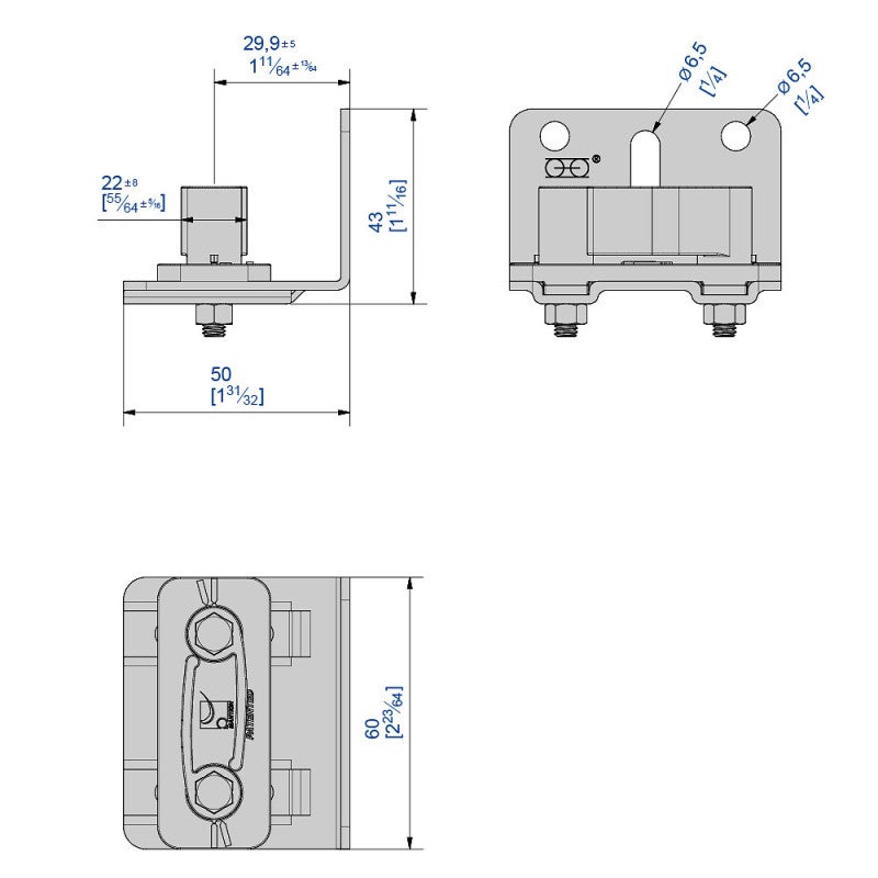 Guide réglable sur équerre pour porte jusqu'à 90 kg - 2