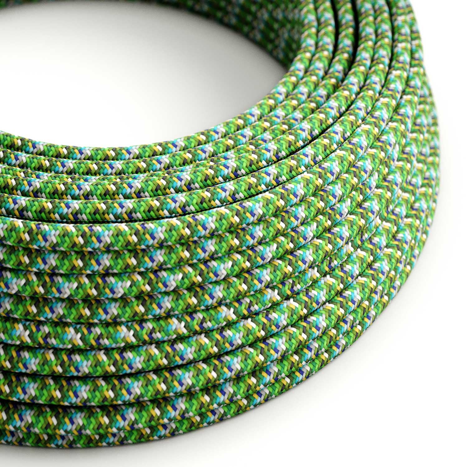 Câble textile pour lampe, câble en tissu 3 fils (3 x 0,75 mm²) * Fabriqué en Europe * Or – vendu au mètre