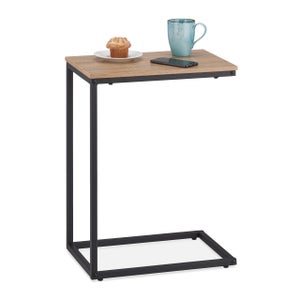 Tatub Tavolino pieghevole a forma di C da 61 cm, tavolino per computer portatile, divano e TV per soggiorno, camera da letto, set di 2, marrone rustico