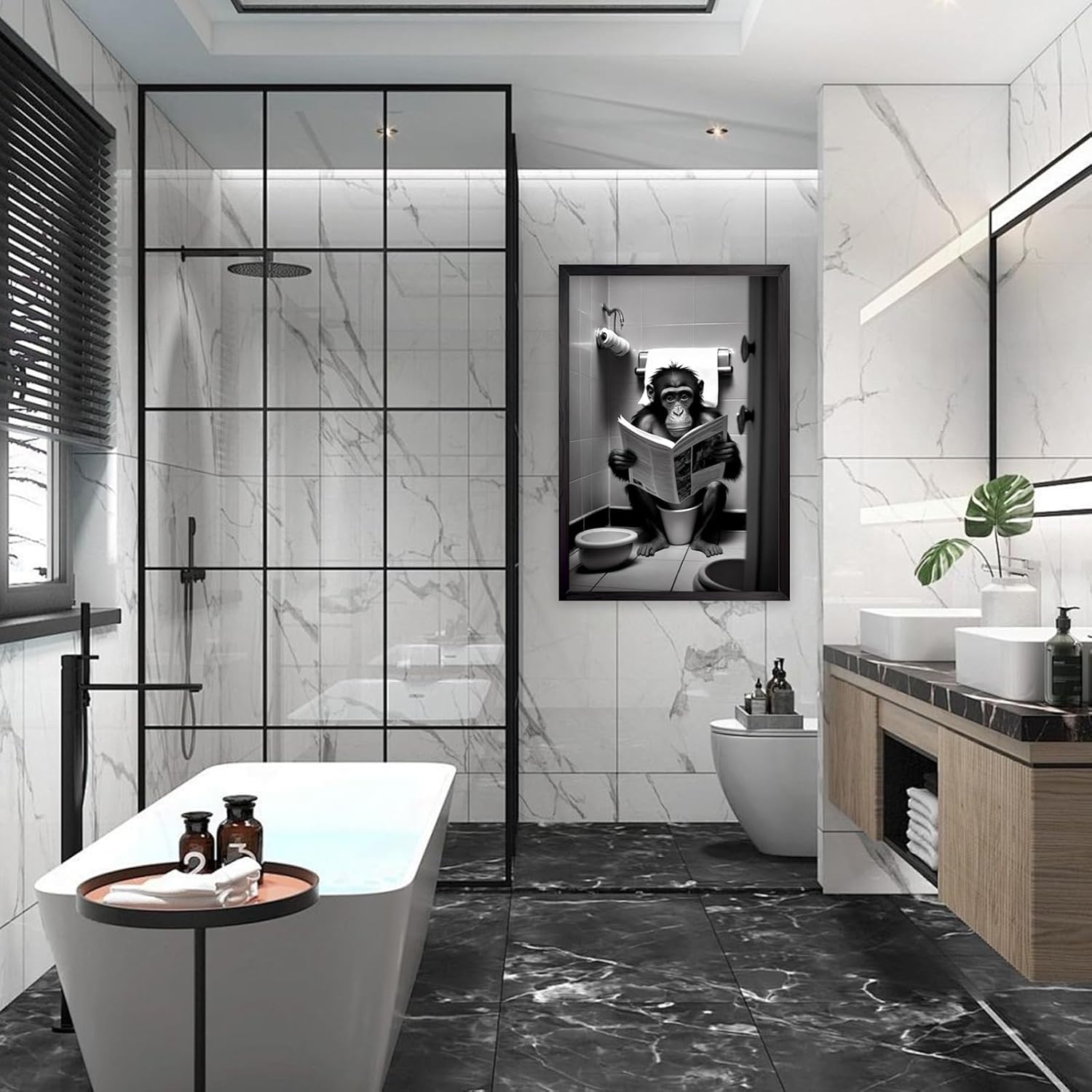 Poster Humoristique Pour WC, Affiche Decoration Murale en Toile, Decoration Salle de Bain - Poster 30x40 cm Sans Cadre Photo - 2