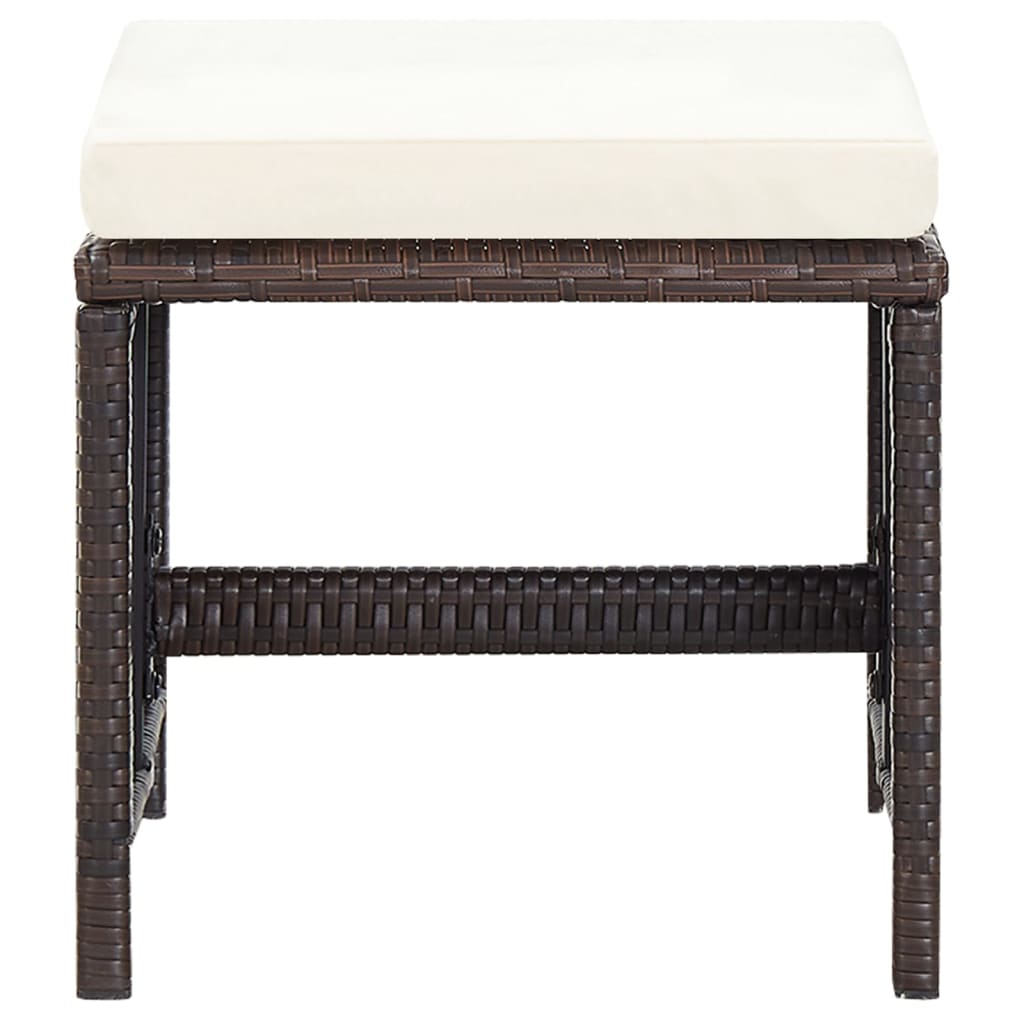 Maison Exclusive - Set Sedie da Giardino e Poggiapiedi 4 pz in Polyrattan Marrone - 9