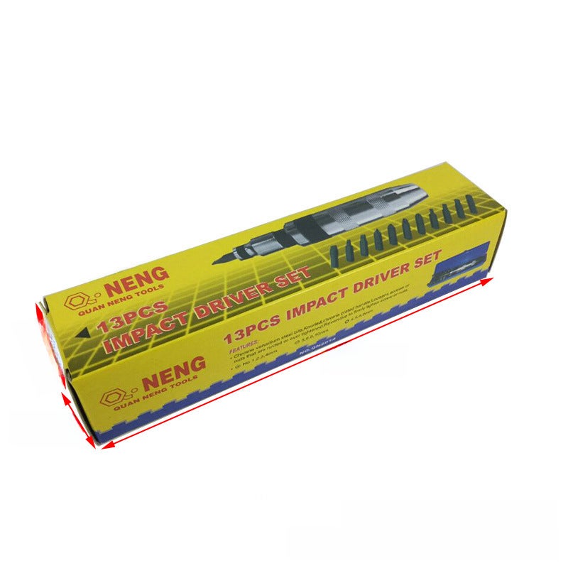 Coffret de 14 tournevis à percussion en acier chrome-vanadium, avec boîte en fer, pour démontage de vis rouillées et travaux de quincaillerie - 5