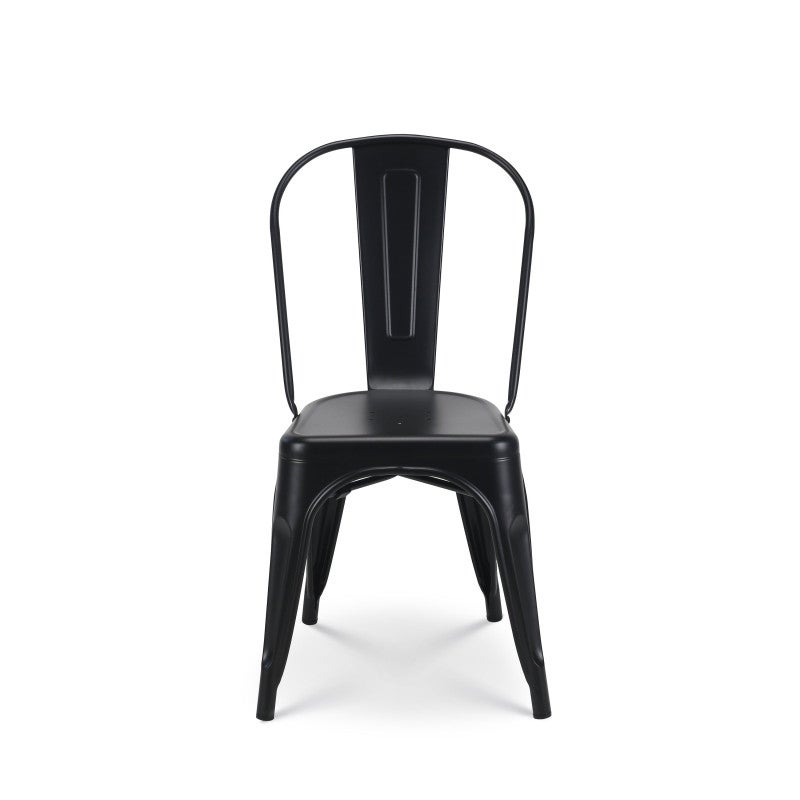 Lot de 4 chaises en métal noir mat - Style industriel - 3