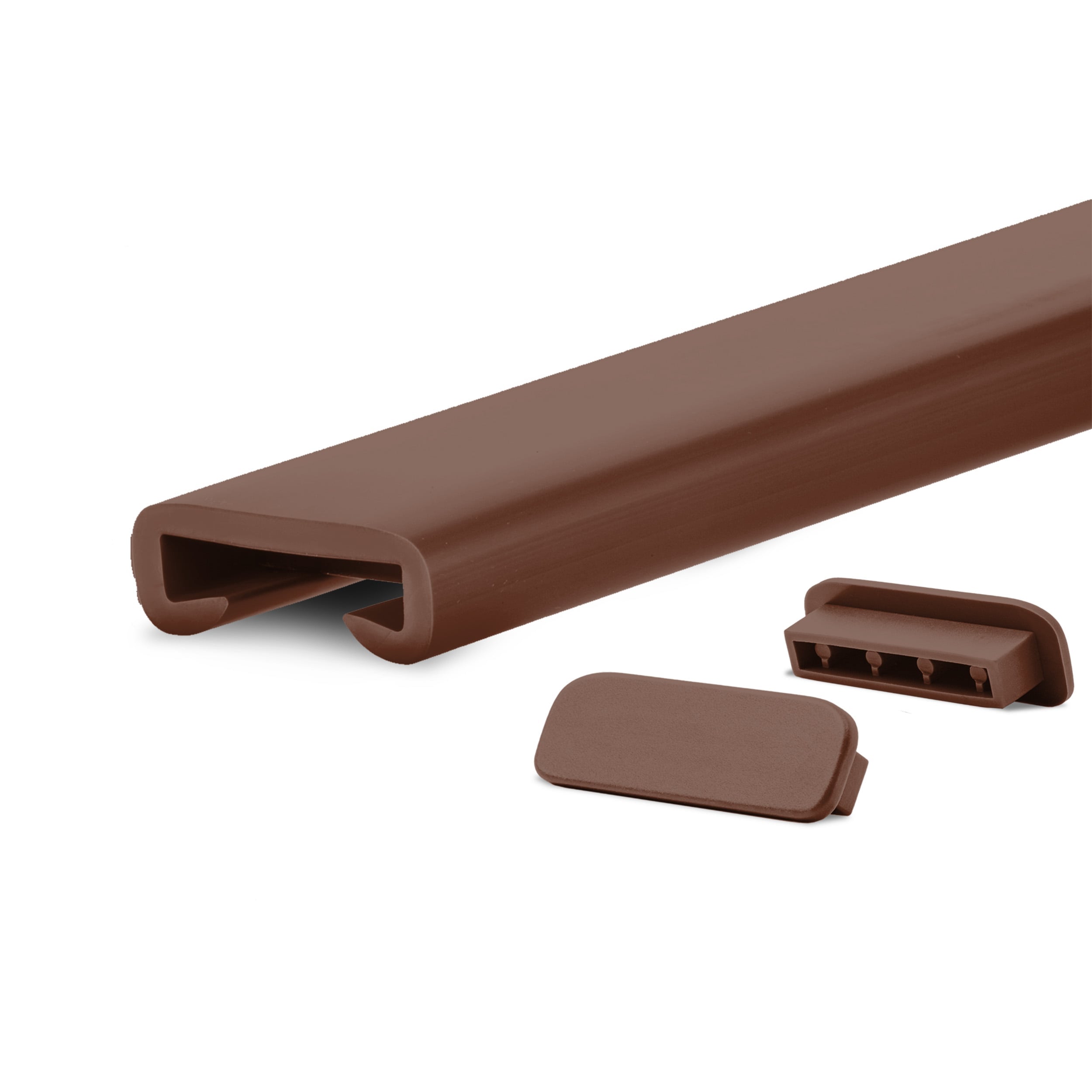 Poręcz PVC 40x8 mm - nakładka na poręcz schodową antypoślizgowa PREMIUM - 1 m, brązowa