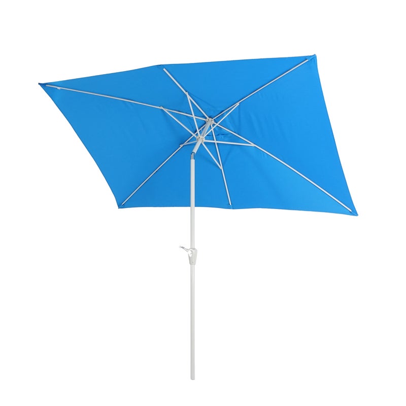 Parasol ogrodowy N23, parasol ogrodowy, 2x3 m prostokątny, odchylany, poliester/aluminium 4,5 kg, ochrona UV 50+ ~ niebieski