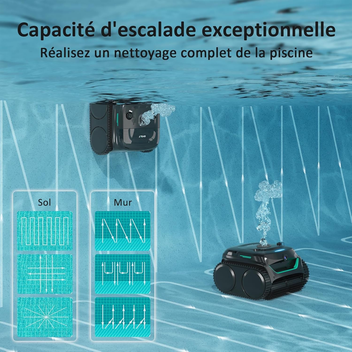 Robot de Piscine Sans Fil WYBOT C2 Vision avec Smart Vision, Navigation Intelligente, 8 Modes de Nettoyage, batterie longue durée - 9