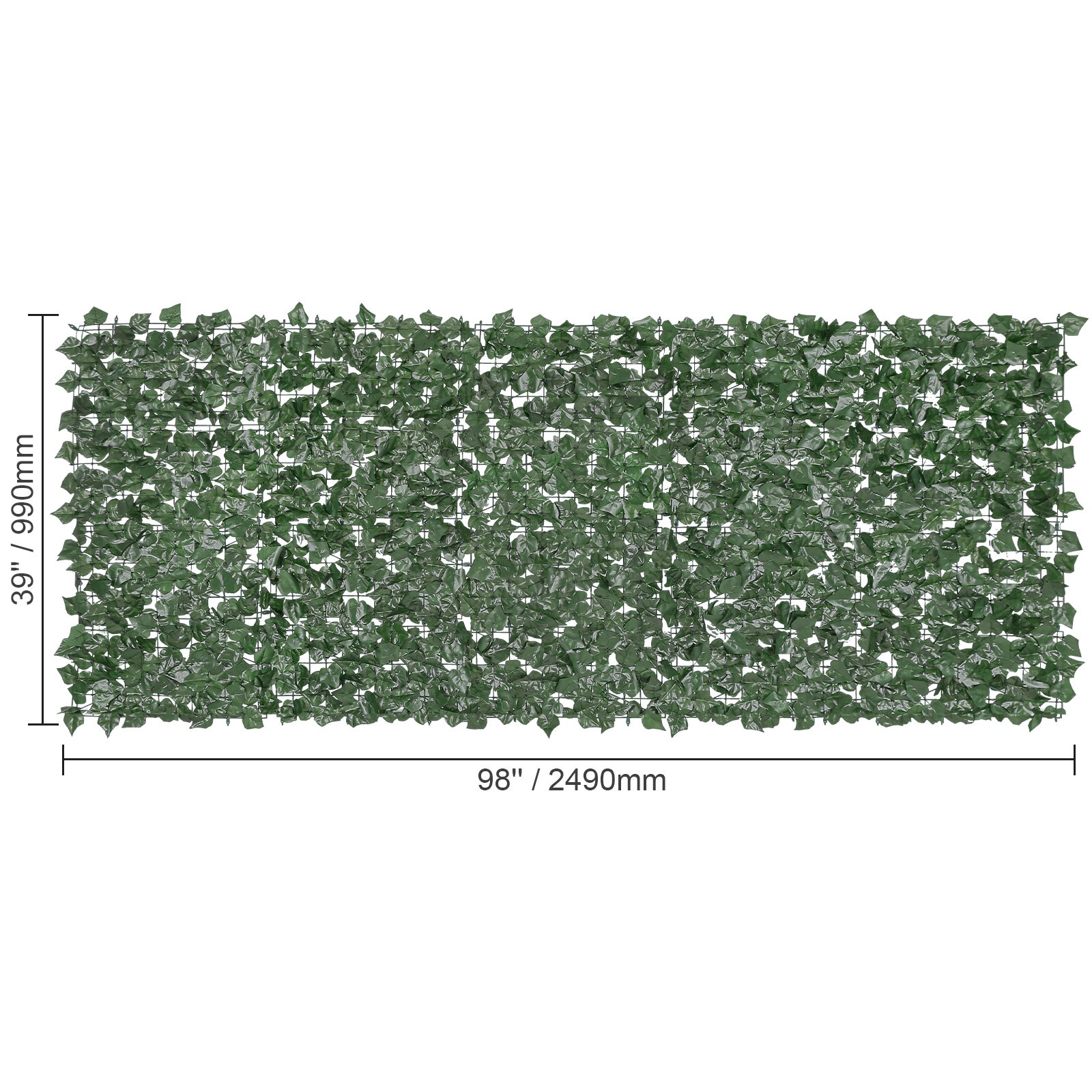 Clôture de confidentialité en lierre SucceBuy 1 x 2,5 m,Écran mural vert artificiel,Joint renforcé,Décoration haie artificielle - 2