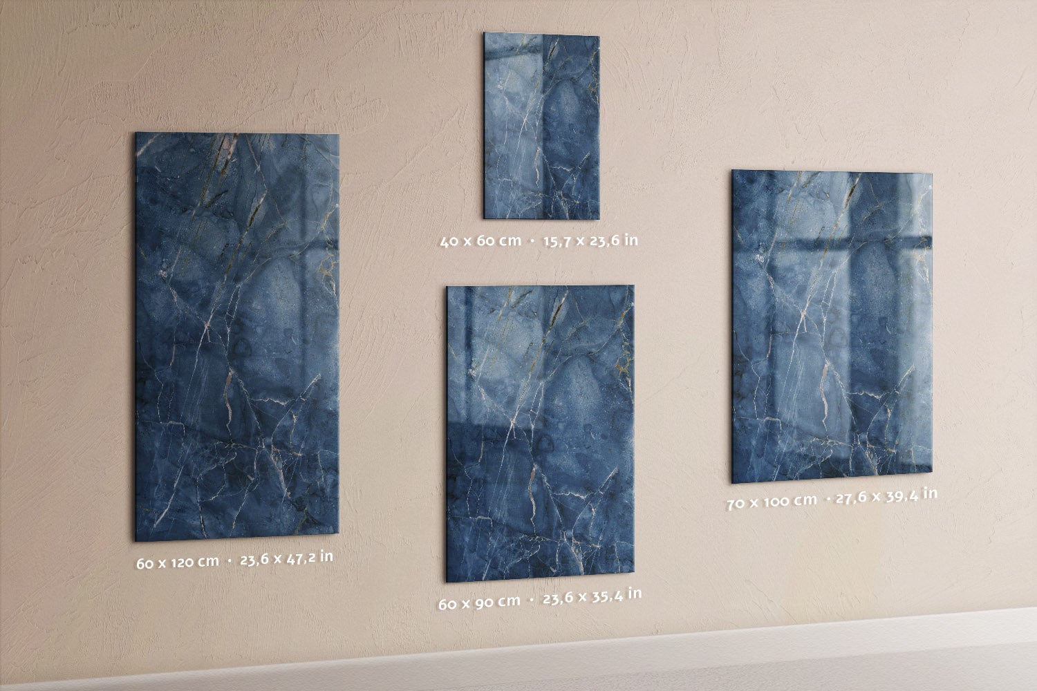 Tableau magnétique mural, Tulup - 60x120 cm - Marbre décoratif, 5 aimants, une éponge, un marqueur blanc - 4