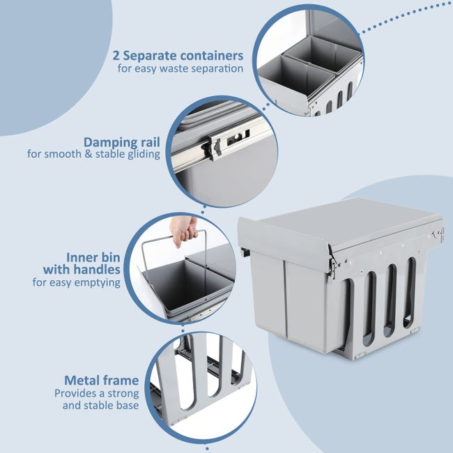 Raccoglitore Bottiglie IEEILULU 110L - Per Riciclo, Tessuto Oxford, Nero, Con Sacchetto Rimovibile - Foto 6