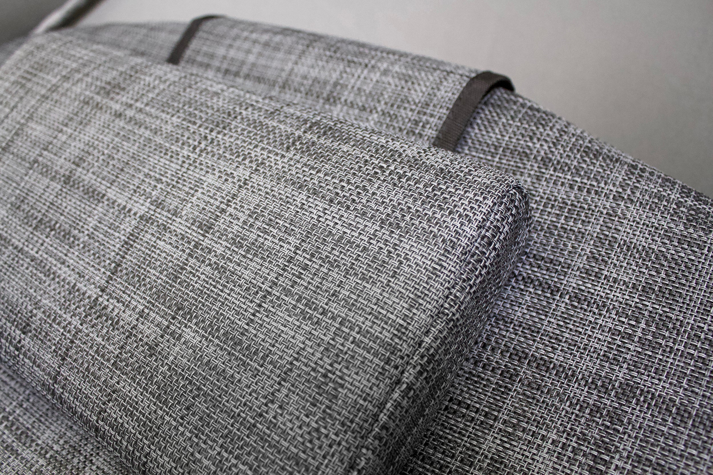 Lettino in acciaio e tela plastificata grigio antracite con ombrellone HOSSEGOR - DCB GARDEN - 4