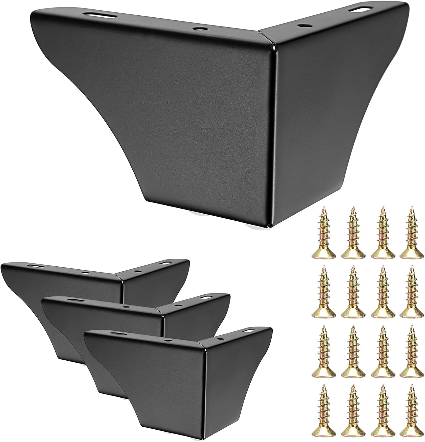 4 szt. Nóżki do sofy z metalu o wysokości 7,5 cm, nóżki do mebli, solidne nowoczesne nóżki do sofy, nóżki do szafek, nóżki do stołu dostępne p
