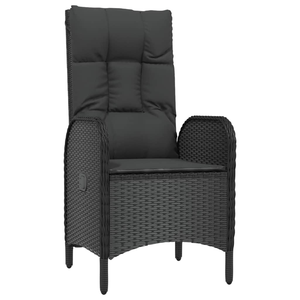 Maison Exclusive - Set da Pranzo da Giardino 3 pz con Cuscini Nero in Polyrattan - 5