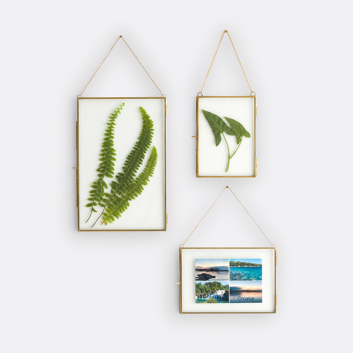 Lot De 3 Cadres Photo Magnétiques Versa - Multicolore - Design Unique Pour Décorer Frigo Ou Surfaces Métalliques