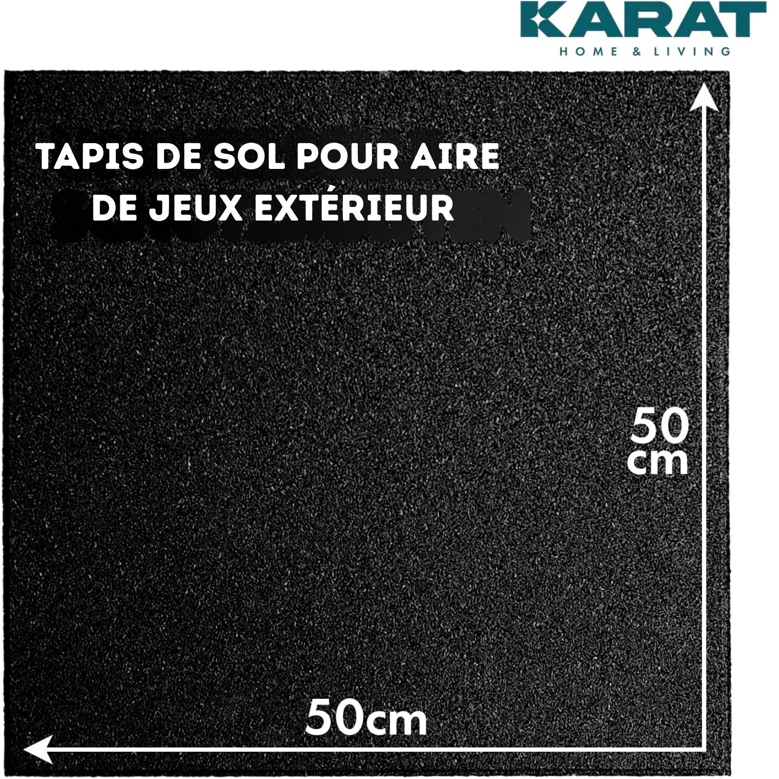 x 1 Dalle de protection Surface amortissante 50 x 50 cm, Ep : 25 mm, Noir - 4