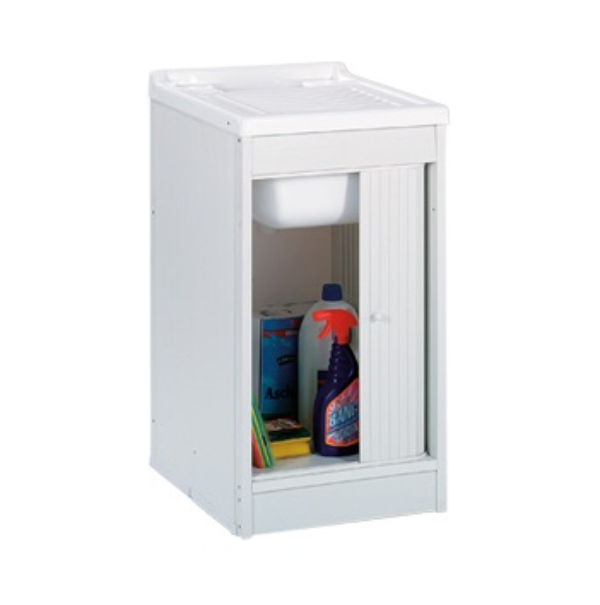 Lavabo de resina con puerta corredera