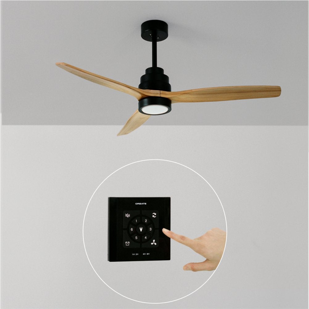 WINDSTYLANCE DC - Ventilateur de Plafond 40W Silencieux Ø132 cm - Avec lumière et contrôleur mural + télécommande - 2