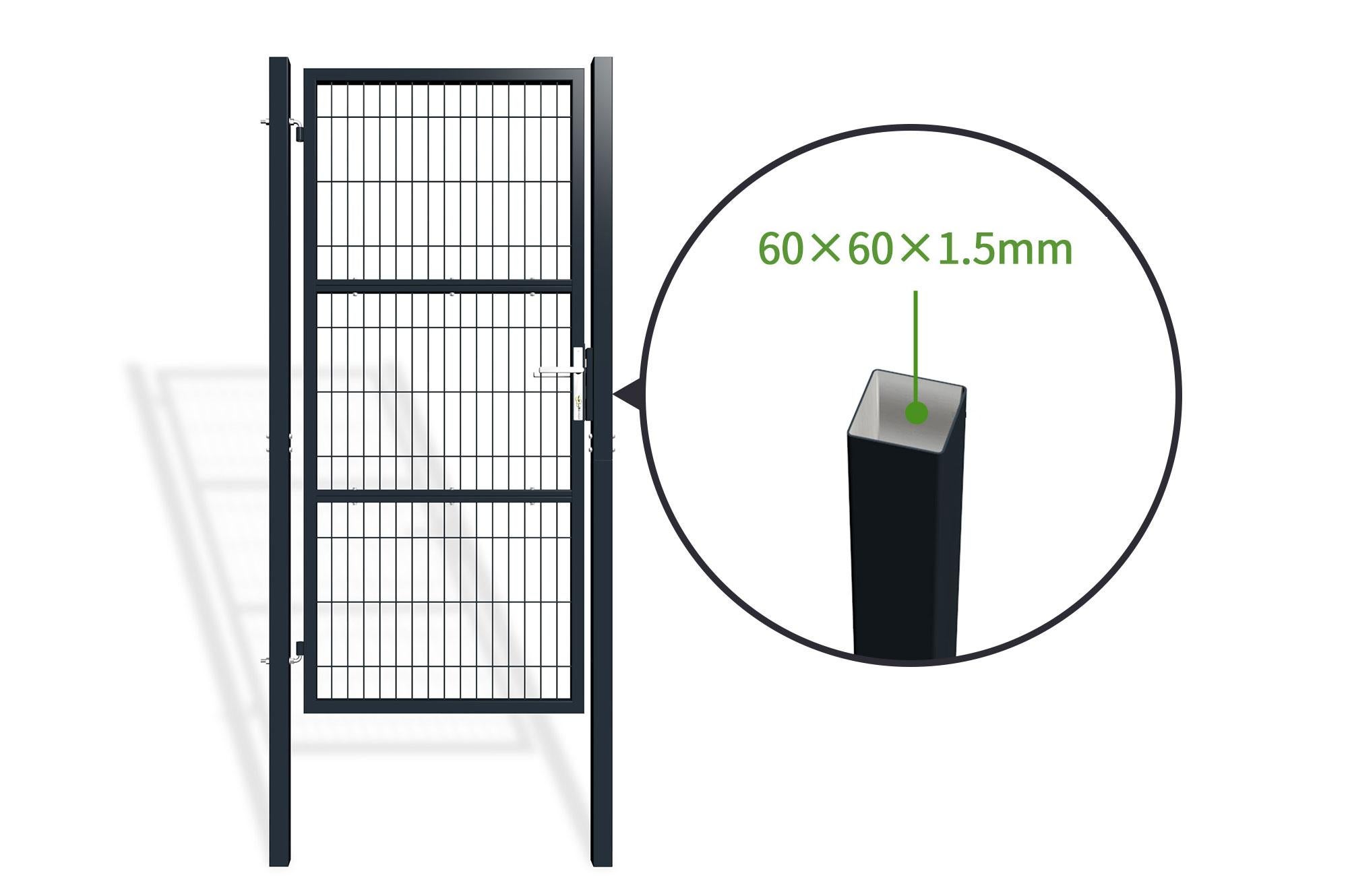 Portillon grillagé 1m RAZO H.200cm Gris - 8