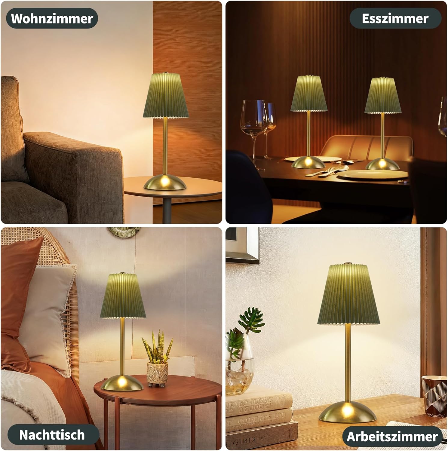 ZMH Zestaw 2 bezprzewodowych lamp stołowych LED z dotykowym ściemniaczem i 3 temperaturami barwowymi - 7