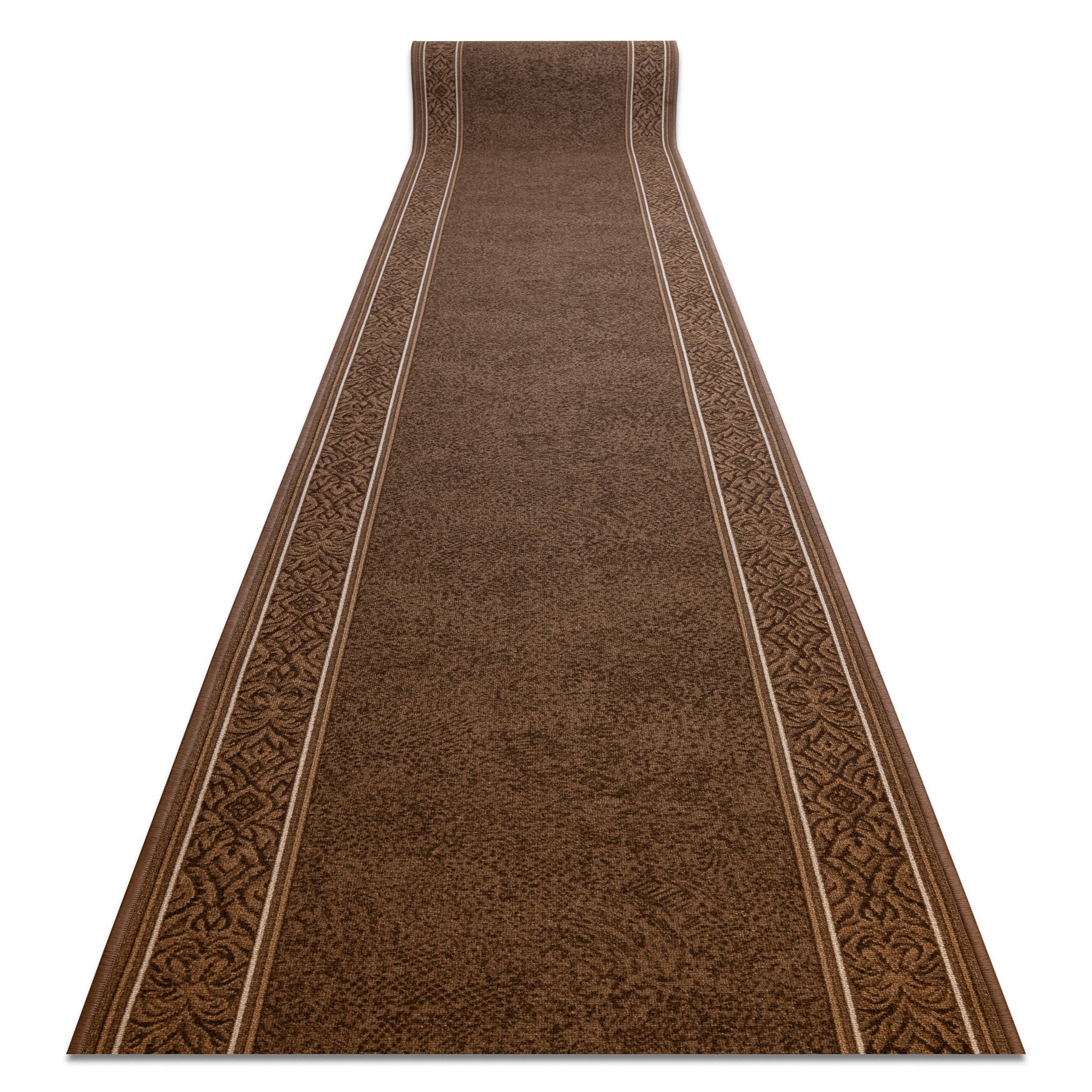 Alfombra de pasillo con refuerzo de goma st.tropez marco antideslizante marrón 80cm 80x130 cm