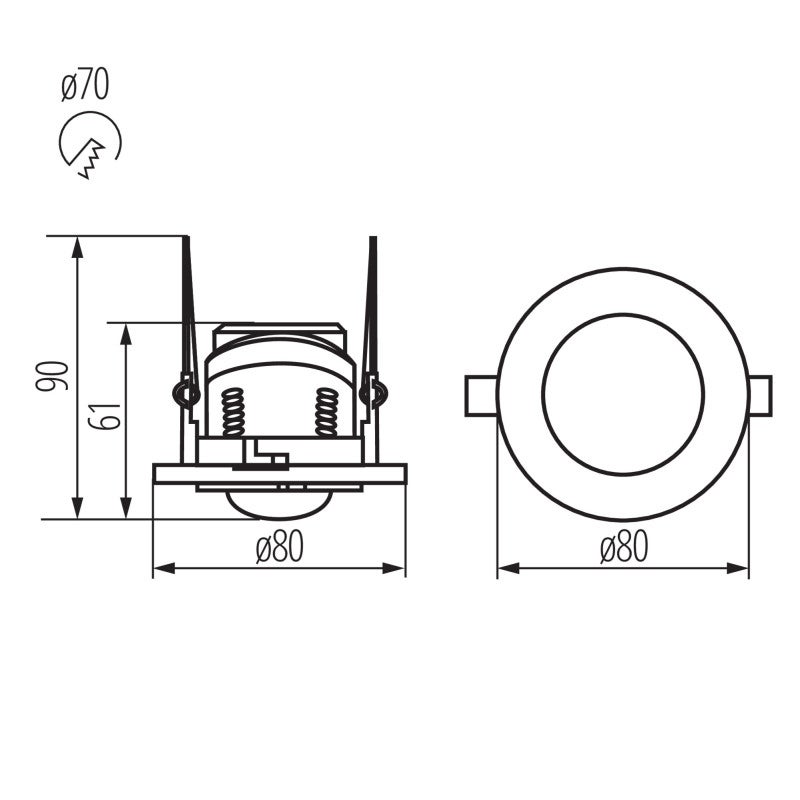 Détecteur de mouvement PIR – 360° – Encastrable plafond – Blanc – Kanlux - 3