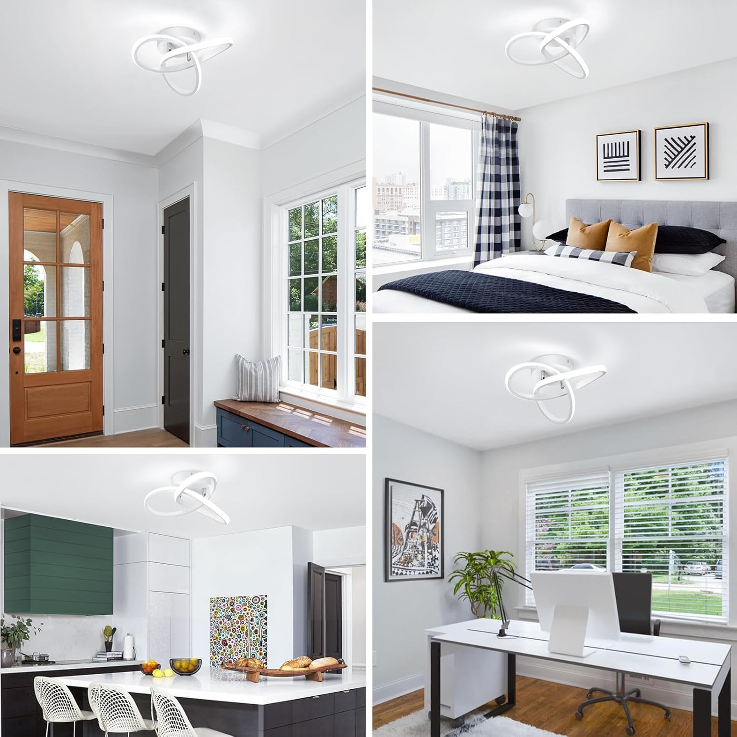 Oświetlenie sufitowe LED, energooszczędny żyrandol LED, nowoczesna lampa sufitowa 20 W, designerskie oświetlenie alejki LED, białe światło 6000 K - 6