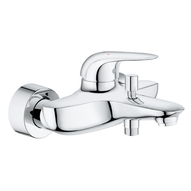 Mieszacz wannowo-prysznicowy GROHE Wave chromowany design i metalowa dźwignia