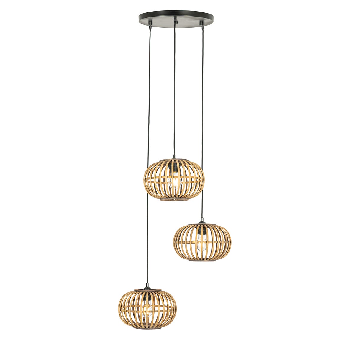 Suspension amira - 3 lumière - Ø 50 cm - Naturel - Oriental - Éclairage intérieur - Salon I Chambre I Cuisine I Salle à manger - 8